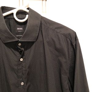 Hugo Boss - Button Down - Black Patterned - XL